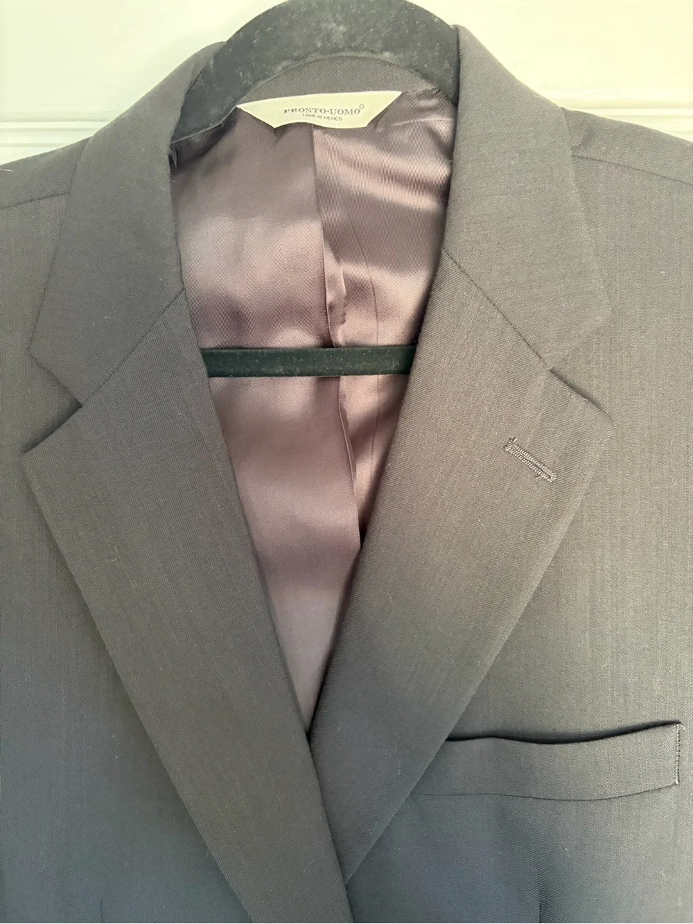 Pronto umo Men's Black Two-Button Blazer 43R 100%wool